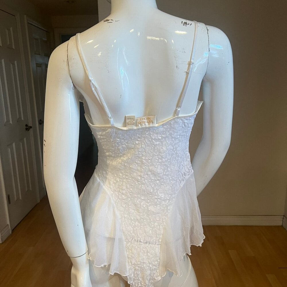 90'S VINTAGE VICTORIA'S SECRET LACE TASSEL LACE BODYSUIT SZ M MEDIUM - Picture 3 of 5
